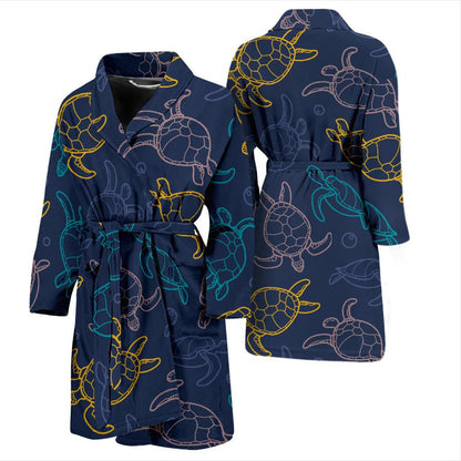 Sea Turtle Baby Print Men Bath Robe-JTAMIGO.COM