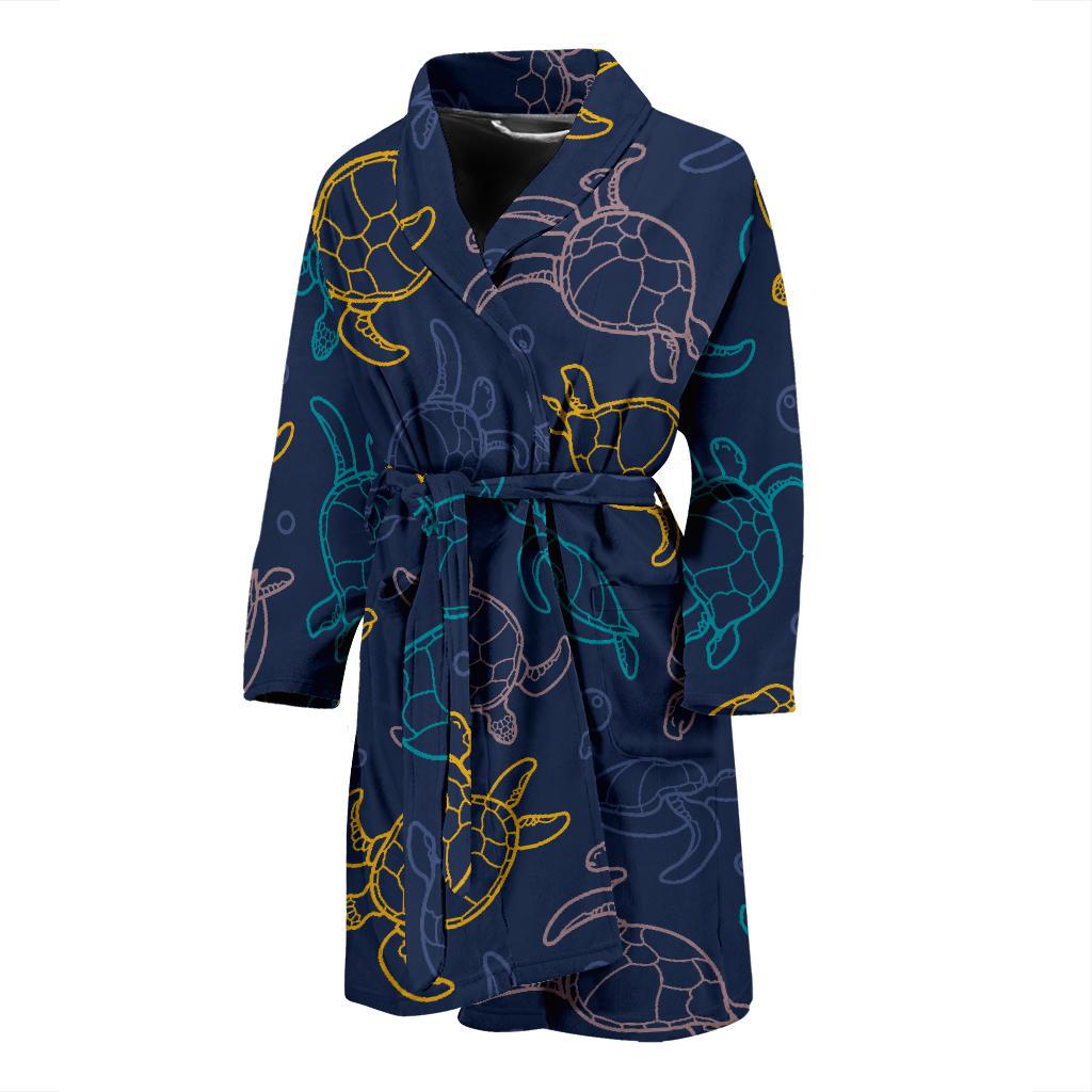 Sea Turtle Baby Print Men Bath Robe-JTAMIGO.COM
