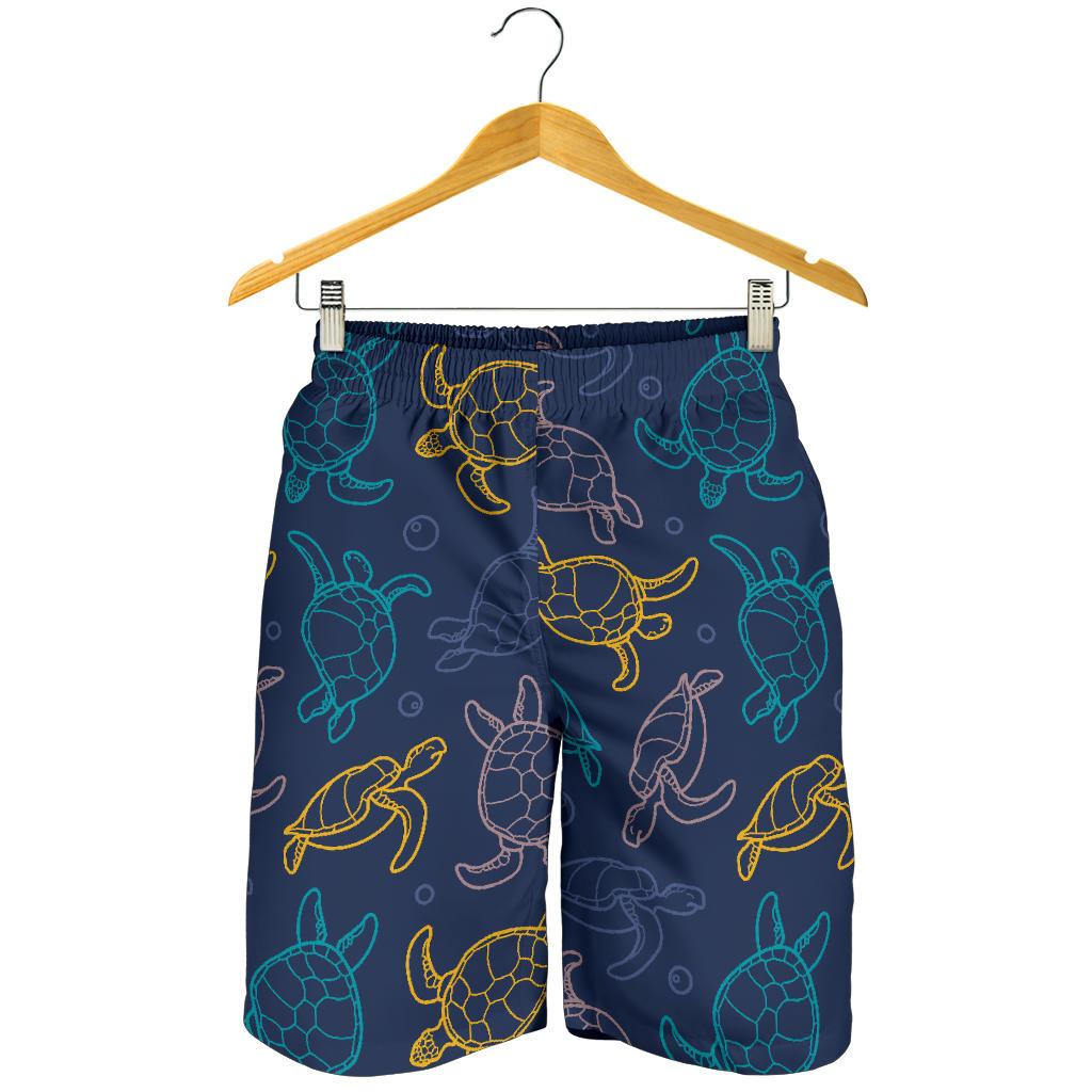 Sea Turtle Baby Print Mens Shorts-JTAMIGO.COM