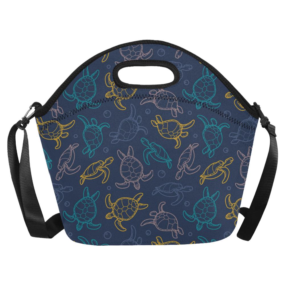 Sea Turtle Baby Print Neoprene Lunch Bag (Model 1669)(Large)-JTAMIGO.COM