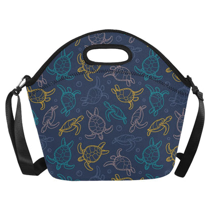 Sea Turtle Baby Print Neoprene Lunch Bag (Model 1669)(Large)-JTAMIGO.COM