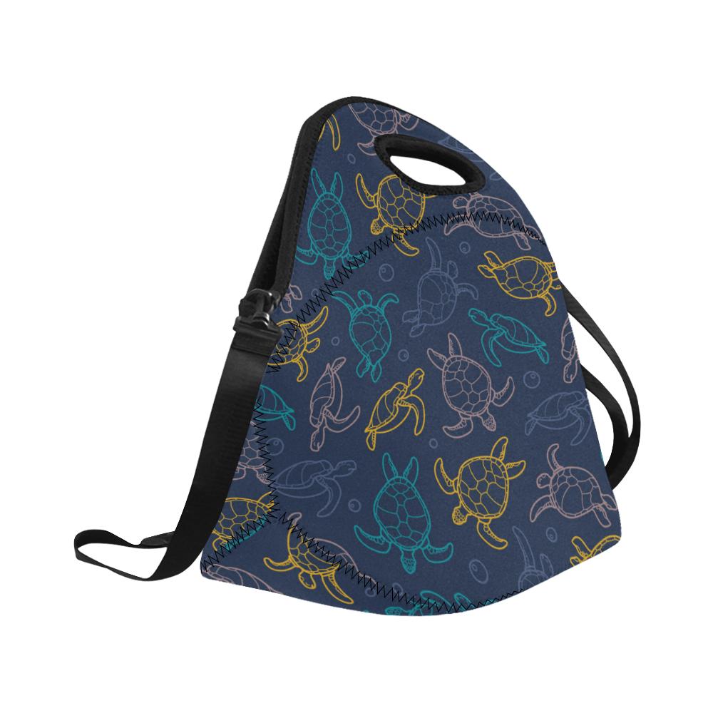 Sea Turtle Baby Print Neoprene Lunch Bag (Model 1669)(Large)-JTAMIGO.COM