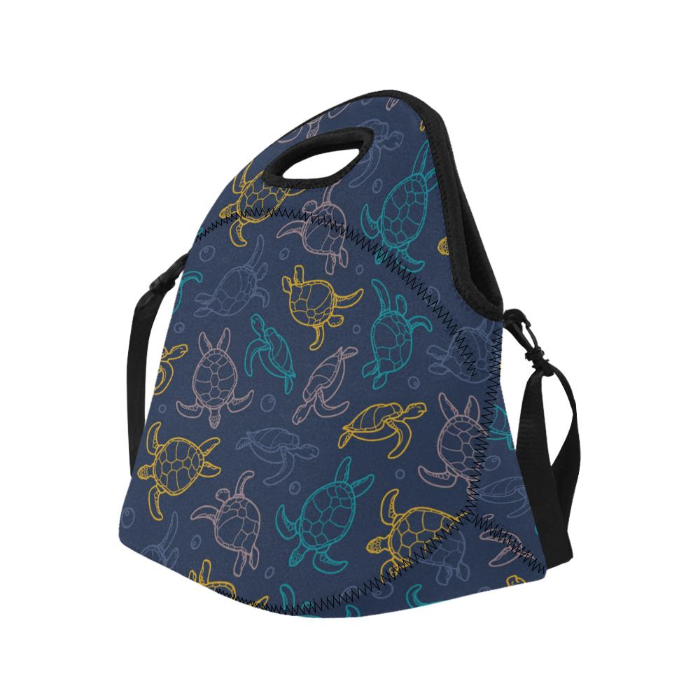 Sea Turtle Baby Print Neoprene Lunch Bag (Model 1669)(Large)-JTAMIGO.COM