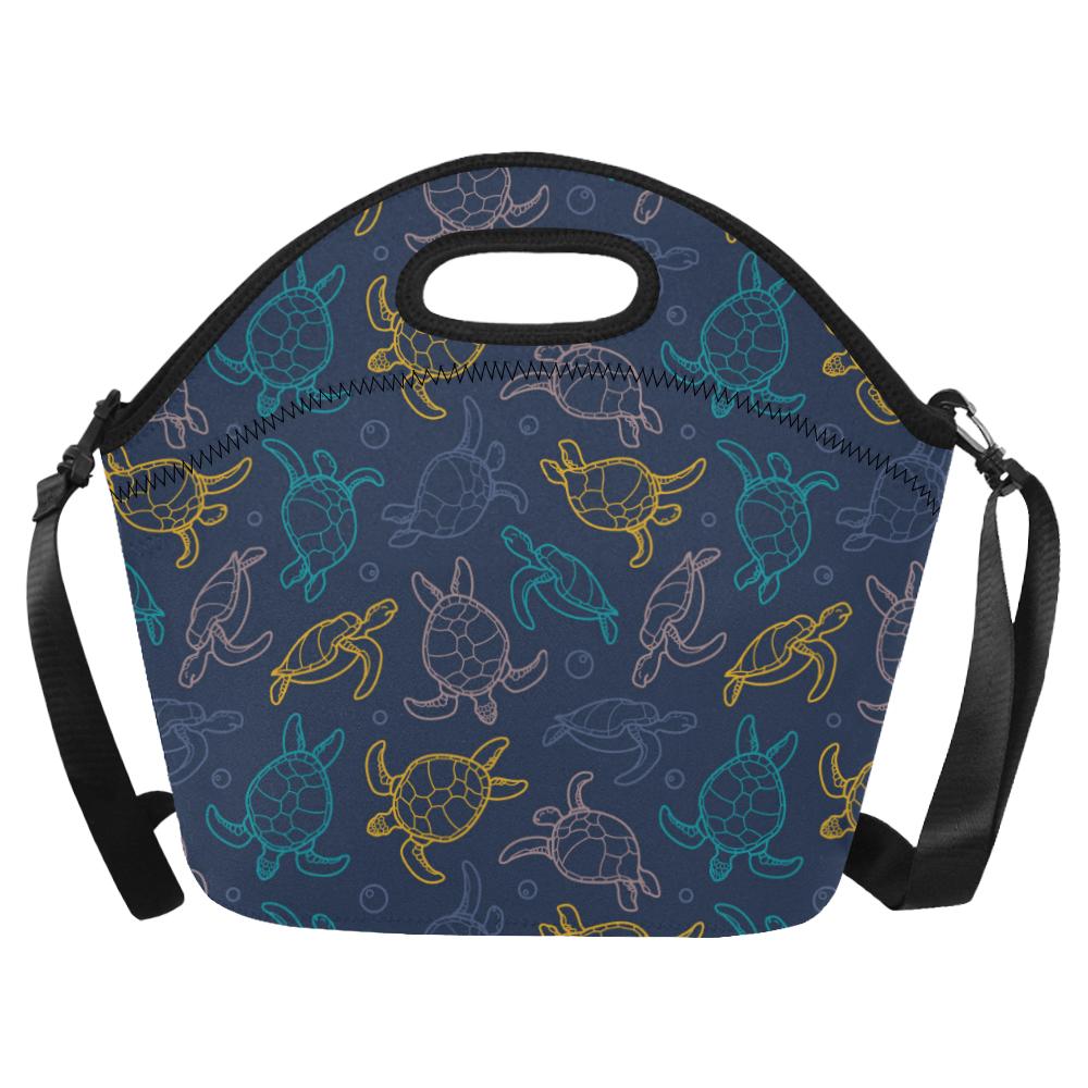 Sea Turtle Baby Print Neoprene Lunch Bag (Model 1669)(Large)-JTAMIGO.COM