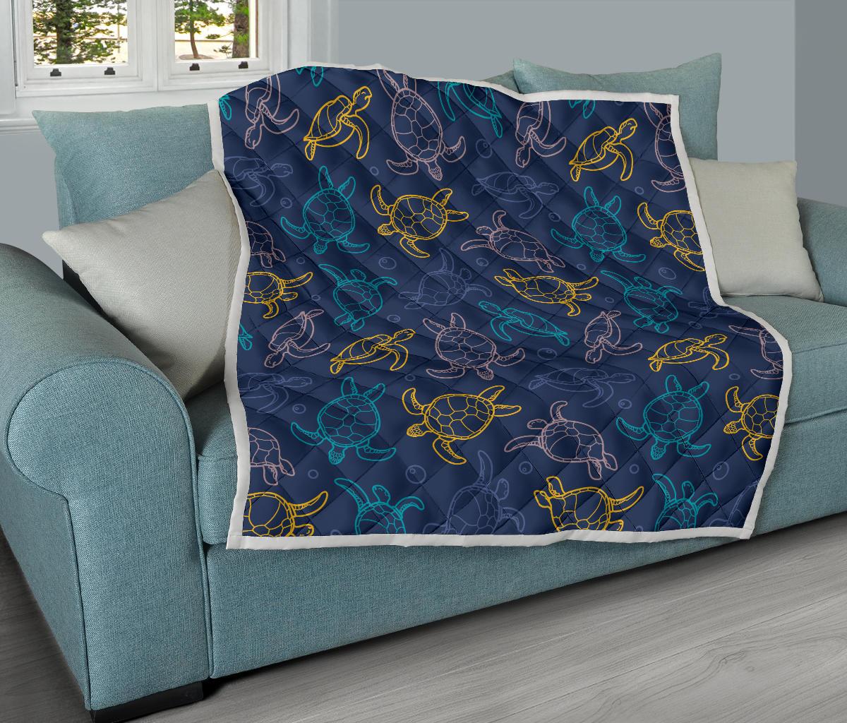 Sea Turtle Baby Print Premium Quilt-JTAMIGO.COM