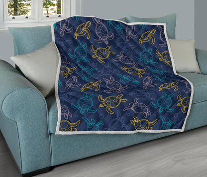 Sea Turtle Baby Print Premium Quilt-JTAMIGO.COM