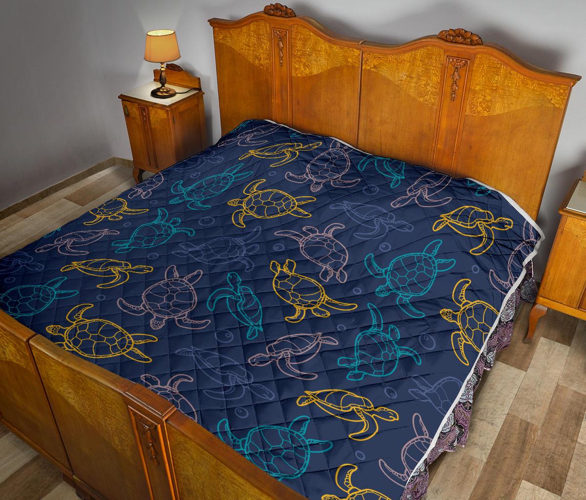 Sea Turtle Baby Print Premium Quilt-JTAMIGO.COM