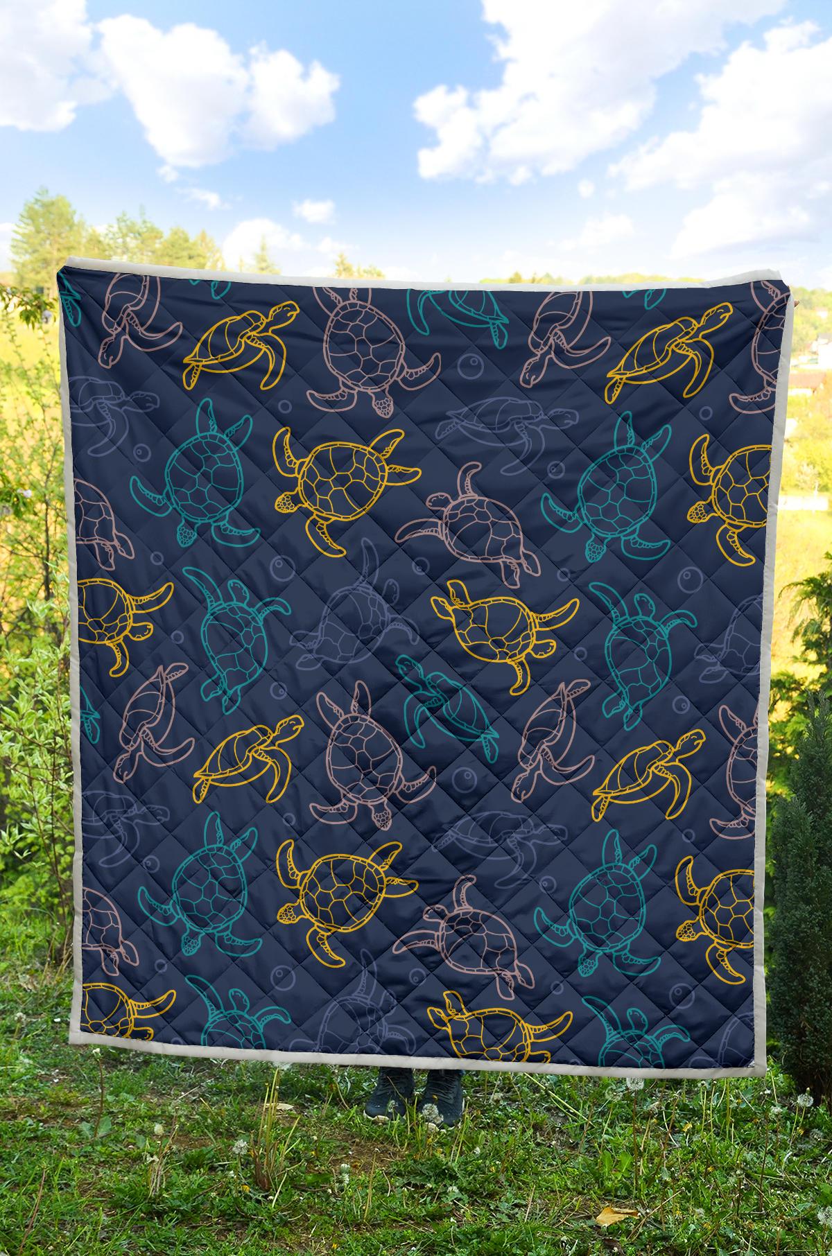 Sea Turtle Baby Print Premium Quilt-JTAMIGO.COM