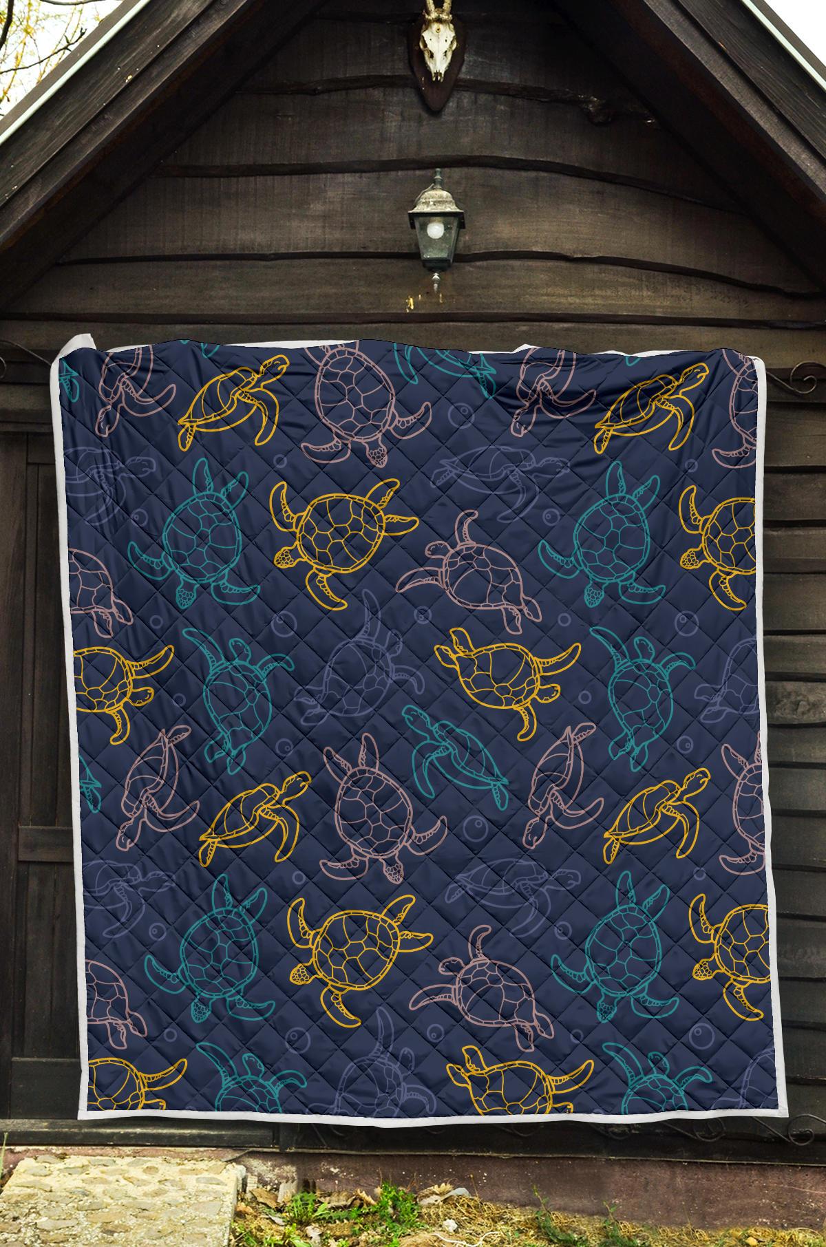 Sea Turtle Baby Print Premium Quilt-JTAMIGO.COM