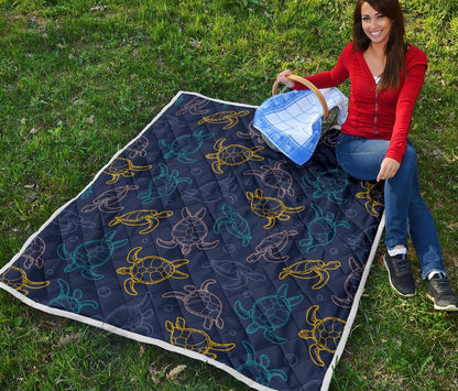Sea Turtle Baby Print Premium Quilt-JTAMIGO.COM