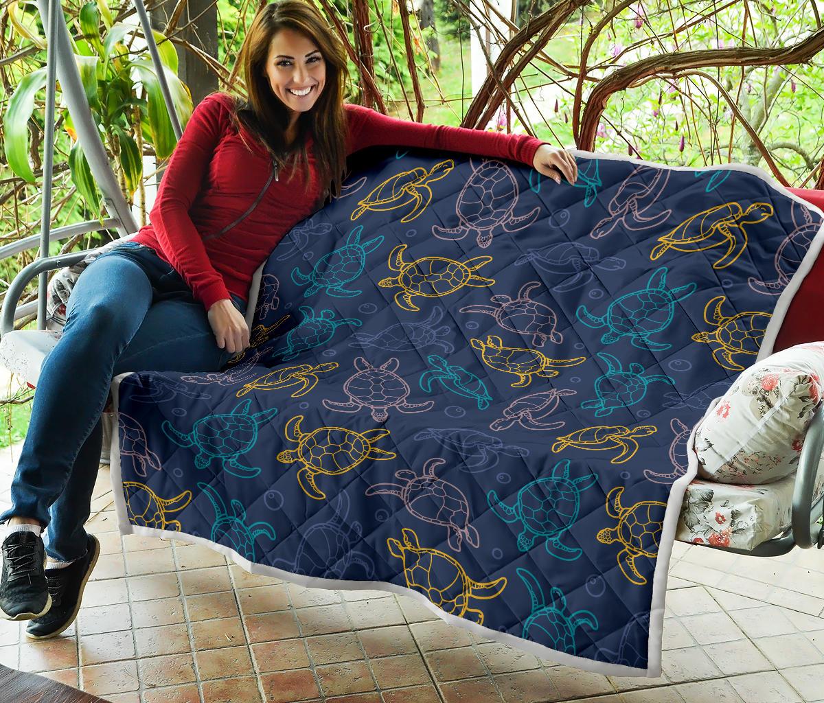 Sea Turtle Baby Print Premium Quilt-JTAMIGO.COM