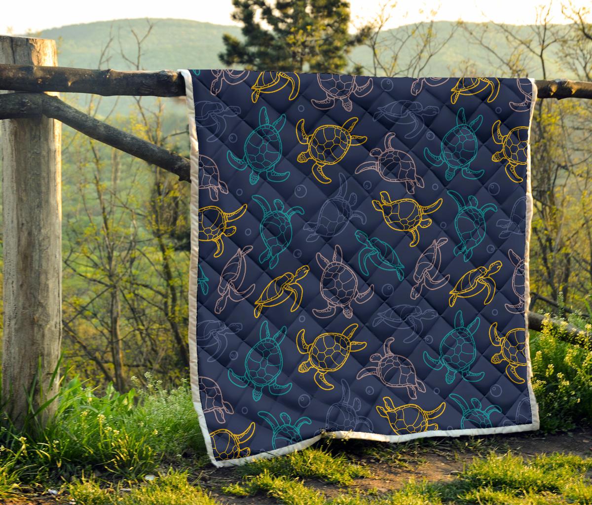 Sea Turtle Baby Print Premium Quilt-JTAMIGO.COM