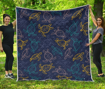 Sea Turtle Baby Print Premium Quilt-JTAMIGO.COM