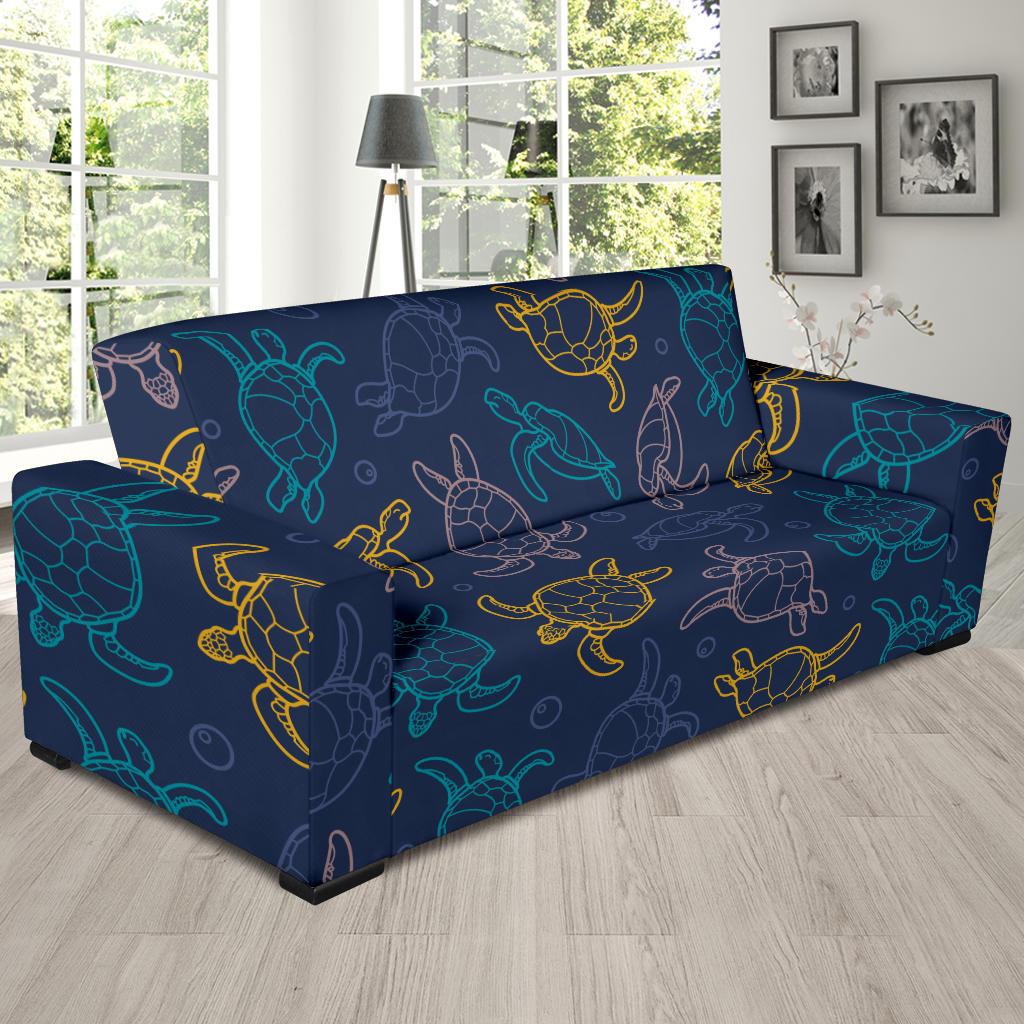 Sea Turtle Baby Print Sofa Slipcover-JTAMIGO.COM