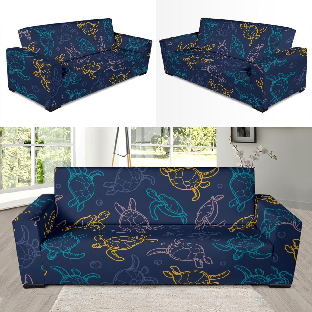 Sea Turtle Baby Print Sofa Slipcover-JTAMIGO.COM