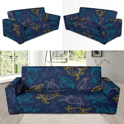 Sea Turtle Baby Print Sofa Slipcover-JTAMIGO.COM