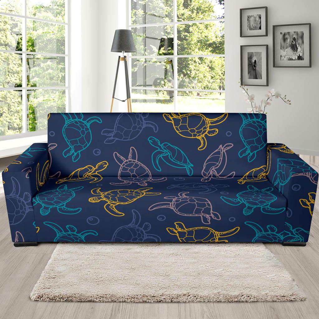 Sea Turtle Baby Print Sofa Slipcover-JTAMIGO.COM