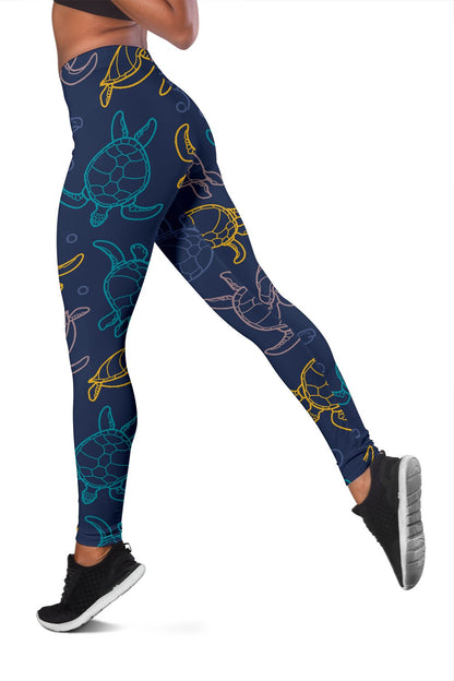 Sea Turtle Baby Print Women Leggings