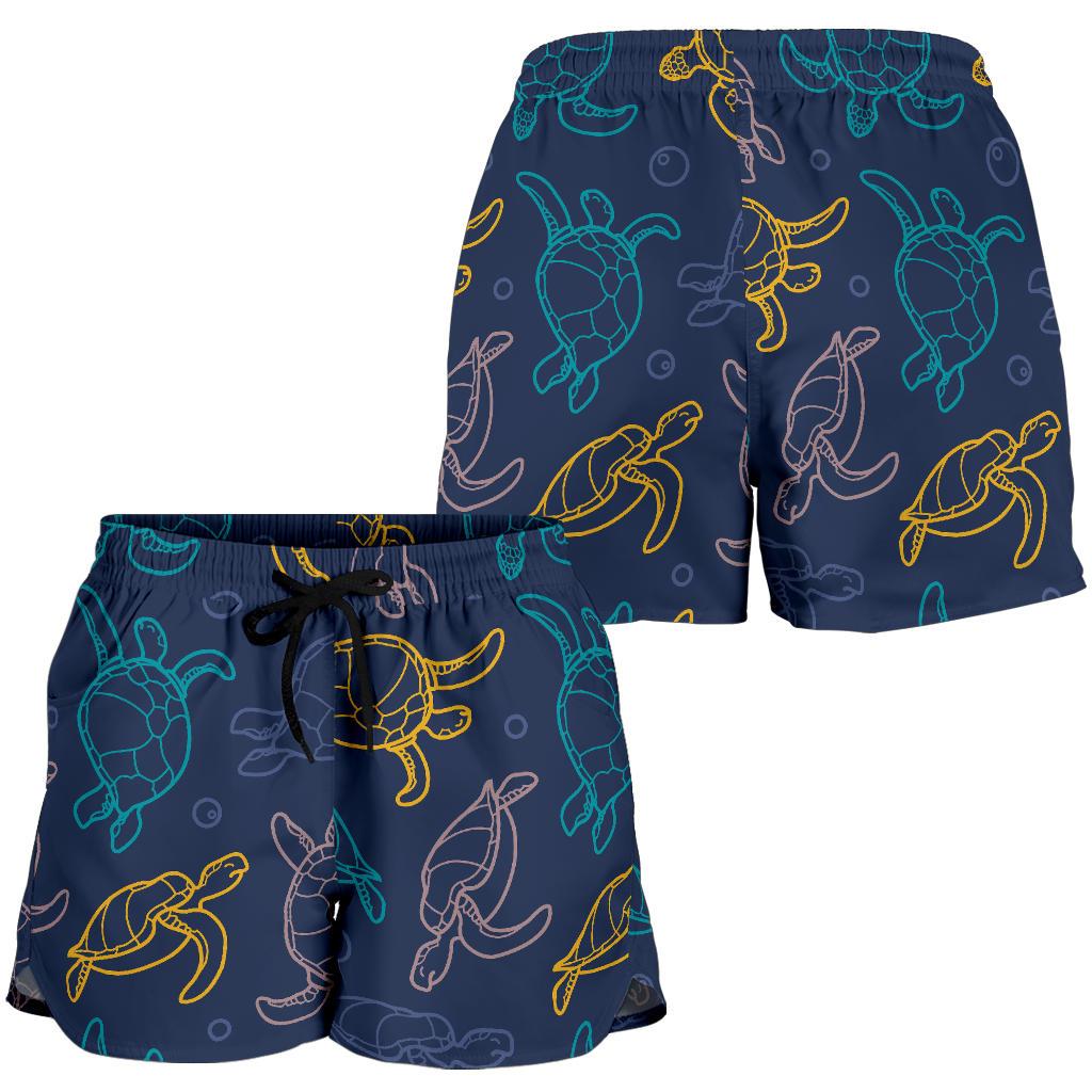 Sea Turtle Baby Print Women Shorts-JTAMIGO.COM