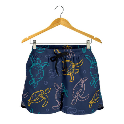 Sea Turtle Baby Print Women Shorts-JTAMIGO.COM