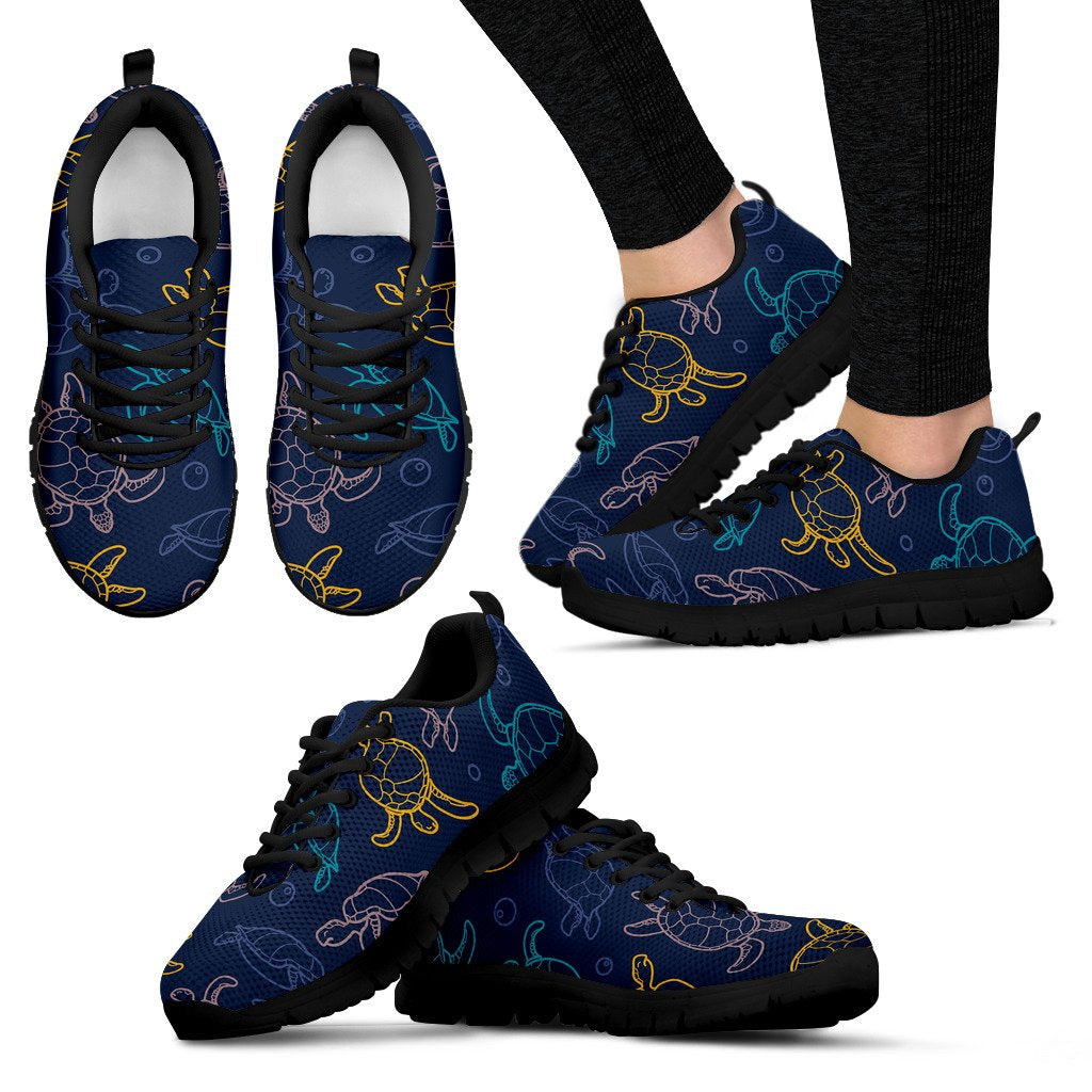 Sea Turtle Baby Print Women Sneakers Shoes