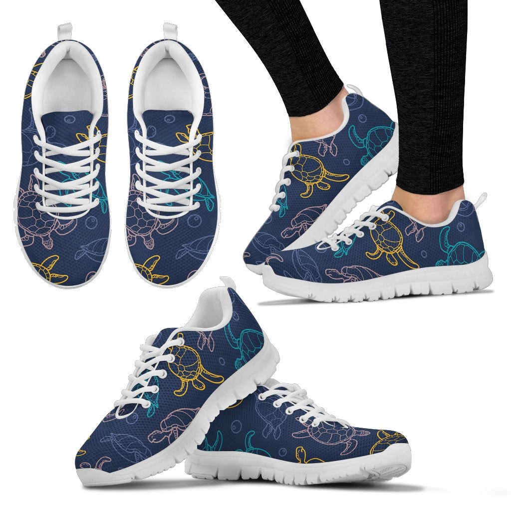 Sea Turtle Baby Print Women Sneakers Shoes