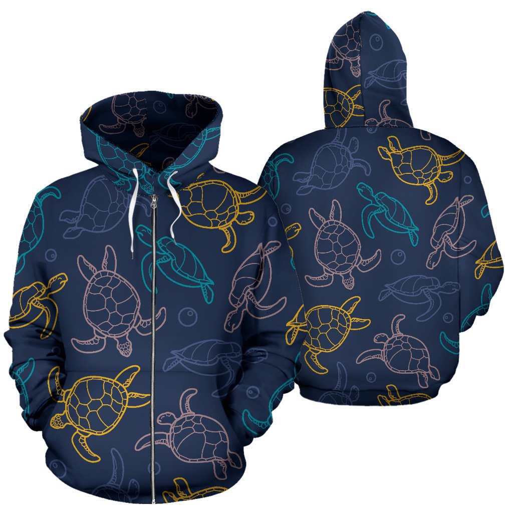 Sea Turtle Baby Print Zip Up Hoodie