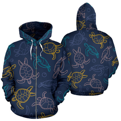 Sea Turtle Baby Print Zip Up Hoodie