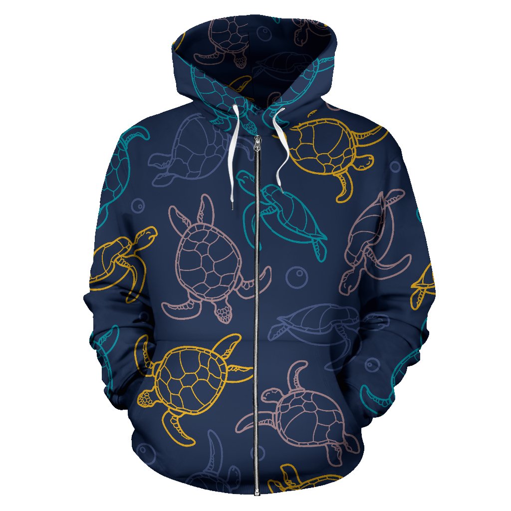 Sea Turtle Baby Print Zip Up Hoodie