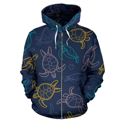 Sea Turtle Baby Print Zip Up Hoodie