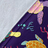 Sea Turtle Color Smile Fleece Blanket