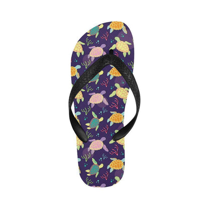 Sea Turtle Color Smile Flip Flops-JTAMIGO.COM