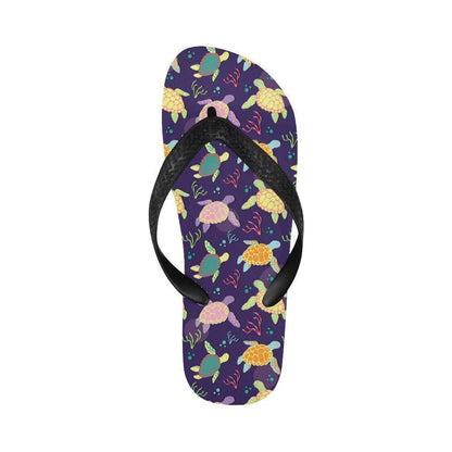 Sea Turtle Color Smile Flip Flops-JTAMIGO.COM