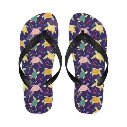 Sea Turtle Color Smile Flip Flops-JTAMIGO.COM