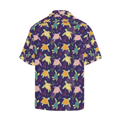 Sea Turtle Color Smile Men Aloha Hawaiian Shirt
