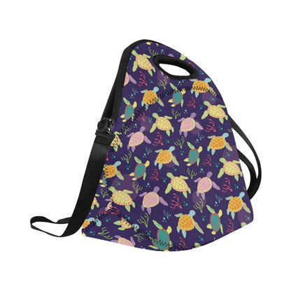 Sea Turtle Color Smile Neoprene Lunch Bag (Model 1669)(Large)-JTAMIGO.COM