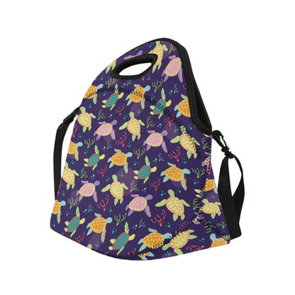 Sea Turtle Color Smile Neoprene Lunch Bag (Model 1669)(Large)-JTAMIGO.COM