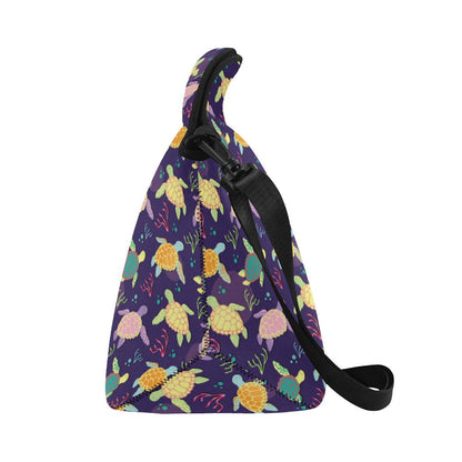 Sea Turtle Color Smile Neoprene Lunch Bag (Model 1669)(Large)-JTAMIGO.COM