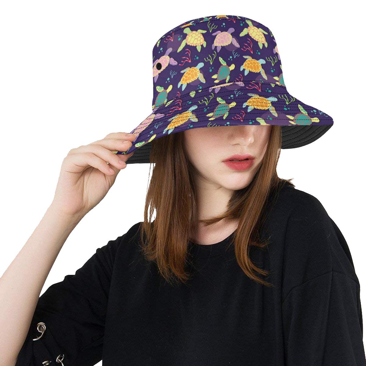 Sea Turtle Color Smile Unisex Bucket Hat