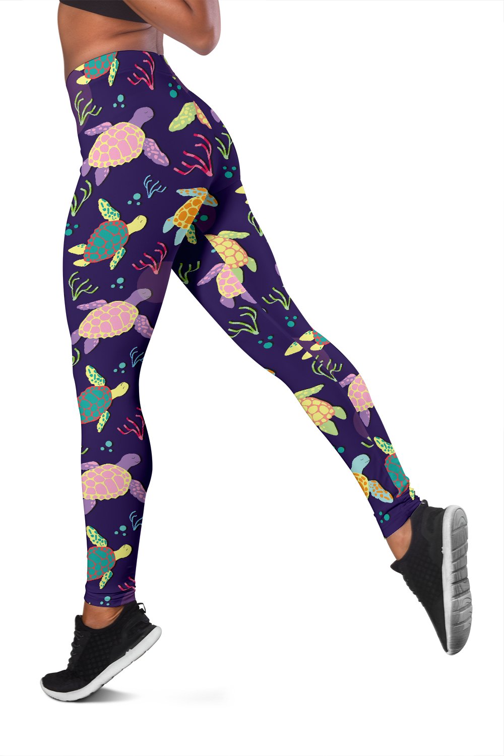 Sea Turtle Color Smile Women Leggings