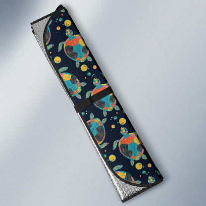 Sea Turtle Colorful with bubble Print Car Sun Shade For Windshield