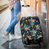 Sea Turtle Colorful With bubble Print Luggage Cover Protector