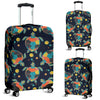 Sea Turtle Colorful With bubble Print Luggage Cover Protector