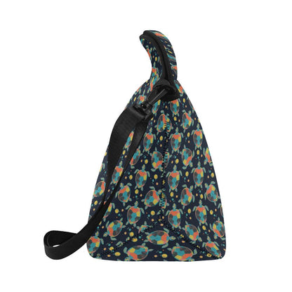 Sea Turtle Colorful with bubble Print Neoprene Lunch Bag (Model 1669)(Large)-JTAMIGO.COM