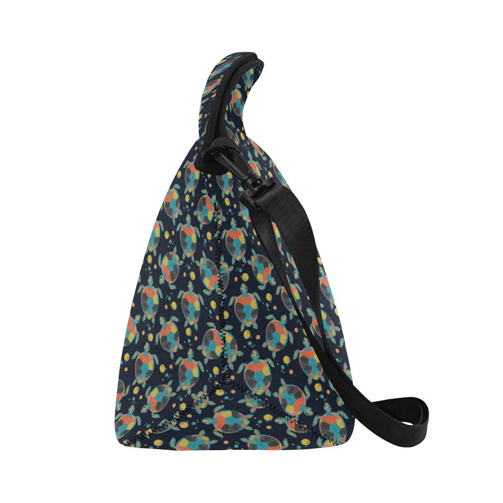 Sea Turtle Colorful with bubble Print Neoprene Lunch Bag (Model 1669)(Large)-JTAMIGO.COM