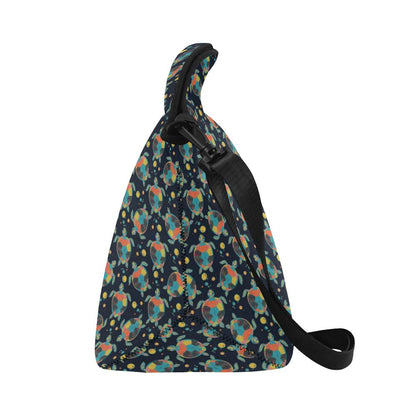 Sea Turtle Colorful with bubble Print Neoprene Lunch Bag (Model 1669)(Large)-JTAMIGO.COM