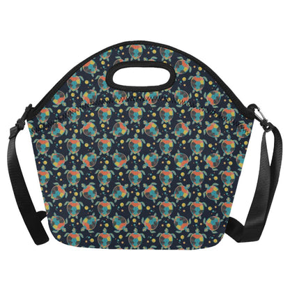 Sea Turtle Colorful with bubble Print Neoprene Lunch Bag (Model 1669)(Large)-JTAMIGO.COM