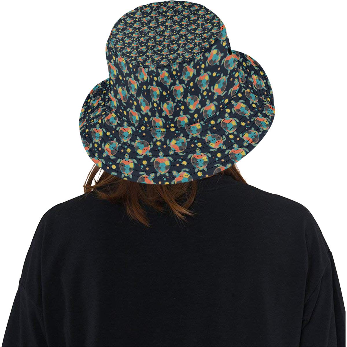 Sea Turtle Colorful with bubble Print Unisex Bucket Hat