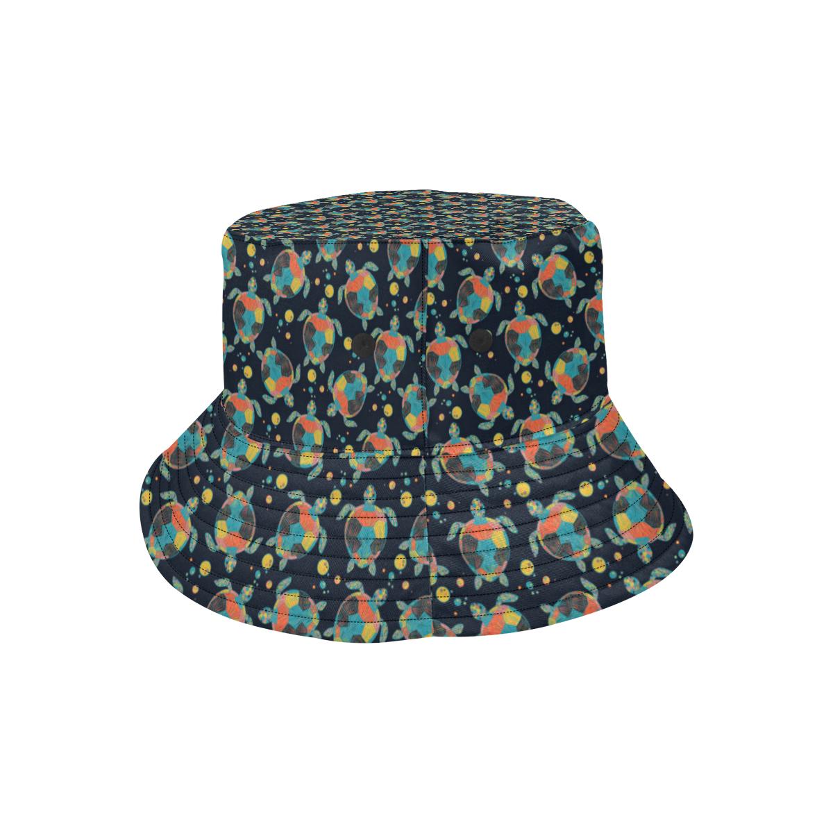 Sea Turtle Colorful with bubble Print Unisex Bucket Hat