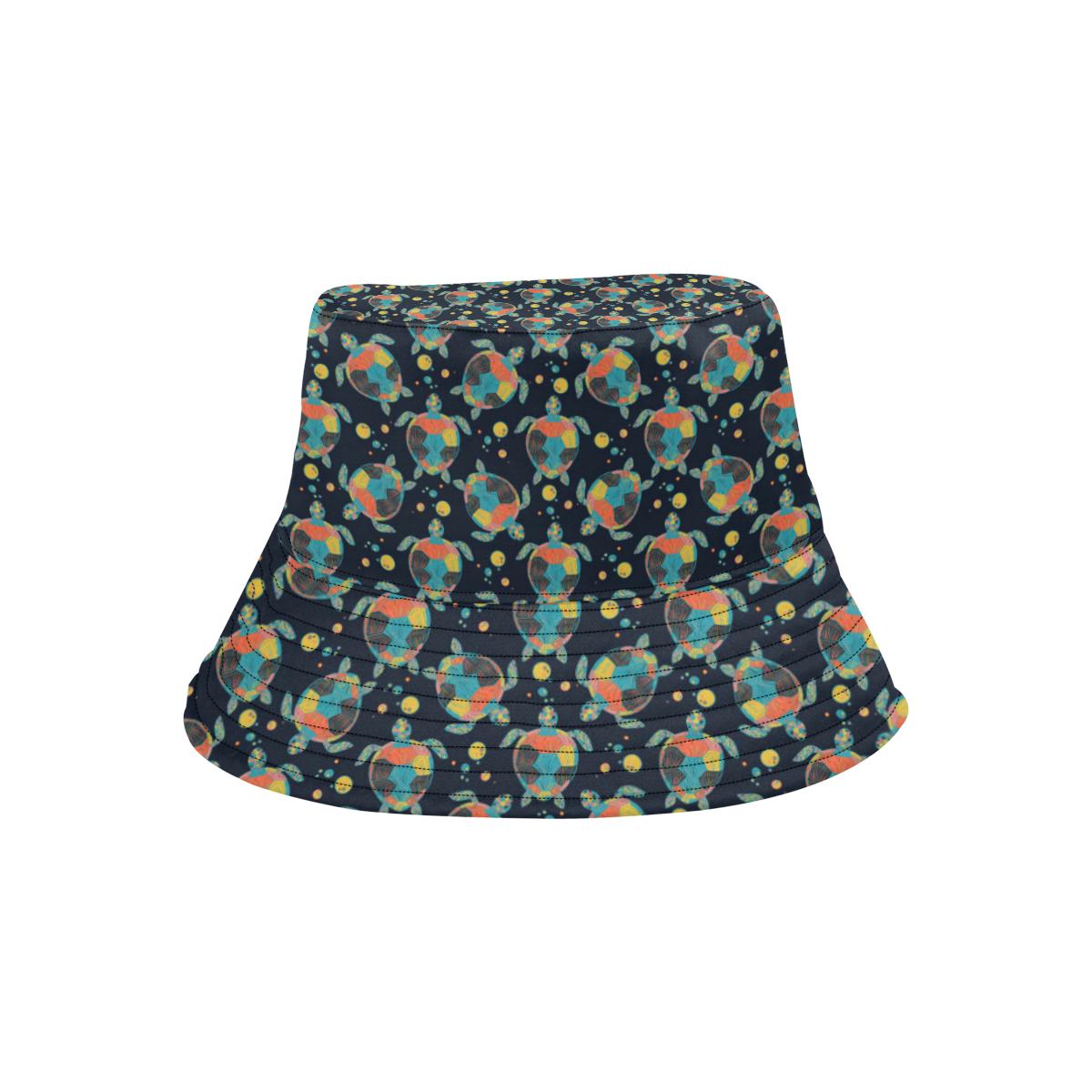 Sea Turtle Colorful with bubble Print Unisex Bucket Hat